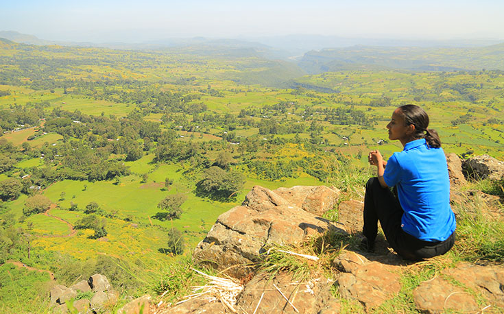 Mit einem Blick über das Washa Catchment nahm Sara Nuru am Ende ihrer Reise Abschied von Ginde Beret. (Foto)